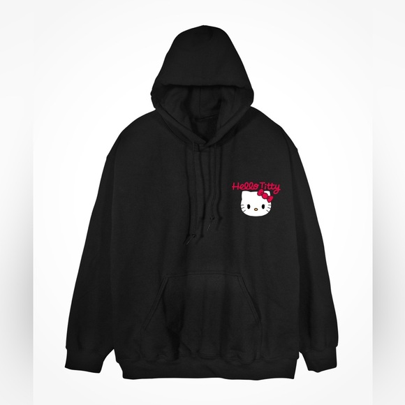 ALF ASSHOLES LIVE FOREVER Hello Titty Hello Kitty Hoodie Sweatshirt Black L, XXL - Picture 2 of 14